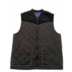 I.N.C. Black Quilted Corduroy Vest Lightweight Indoor Outdoor Medium Western